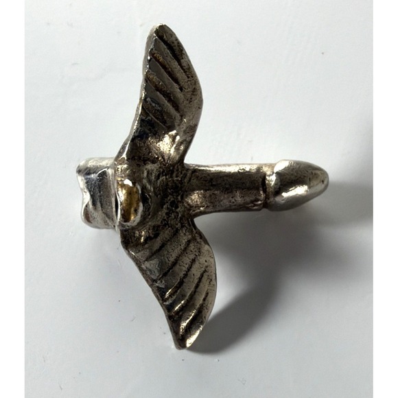 Vintage Winged Phallus Penis Flying Dick Roman Good Luck Symbol Fascinus Charm - Picture 4 of 8